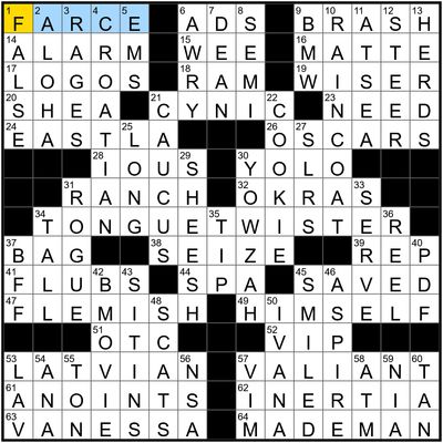 A partially filled New York Times crossword puzzle grid.